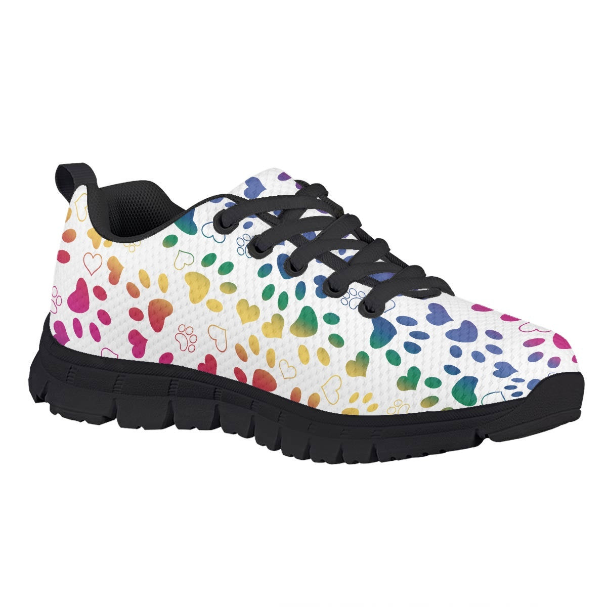 Colorful Heart Dog Paw Kids Running Shoes