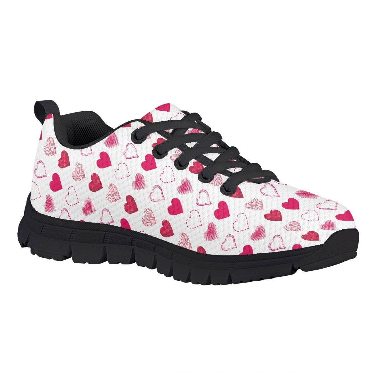Pink Heart Kids Running Shoes