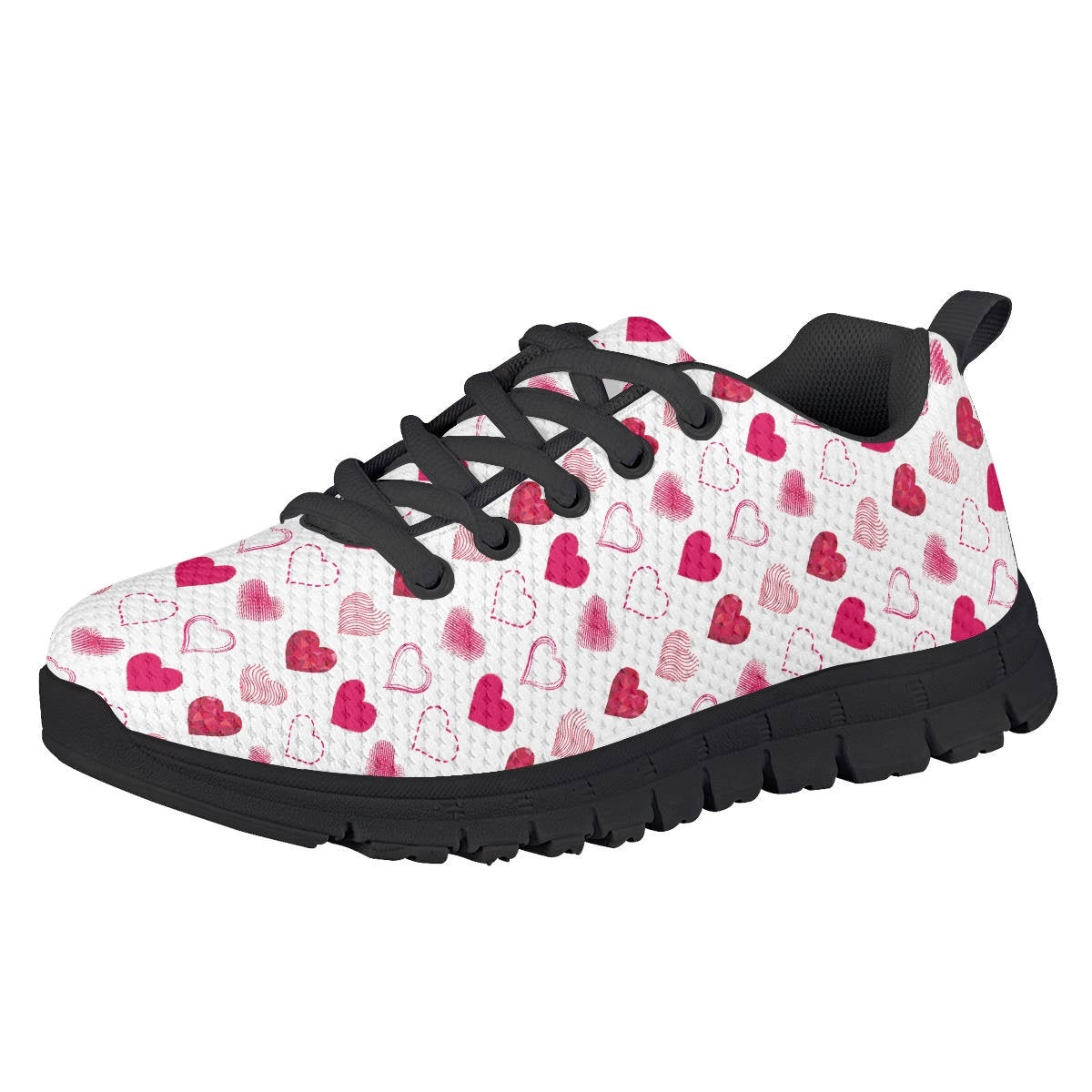 Pink Heart Kids Running Shoes