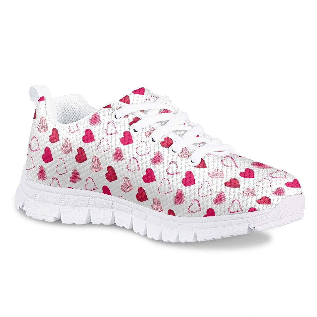 Pink Heart Kids Running Shoes