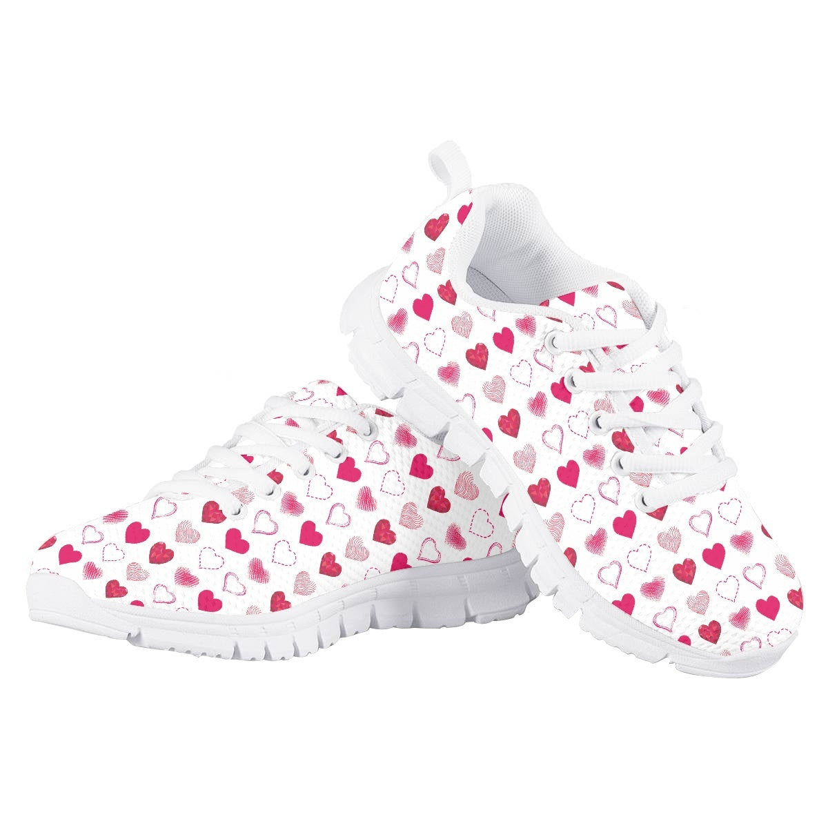 Pink Heart Kids Running Shoes