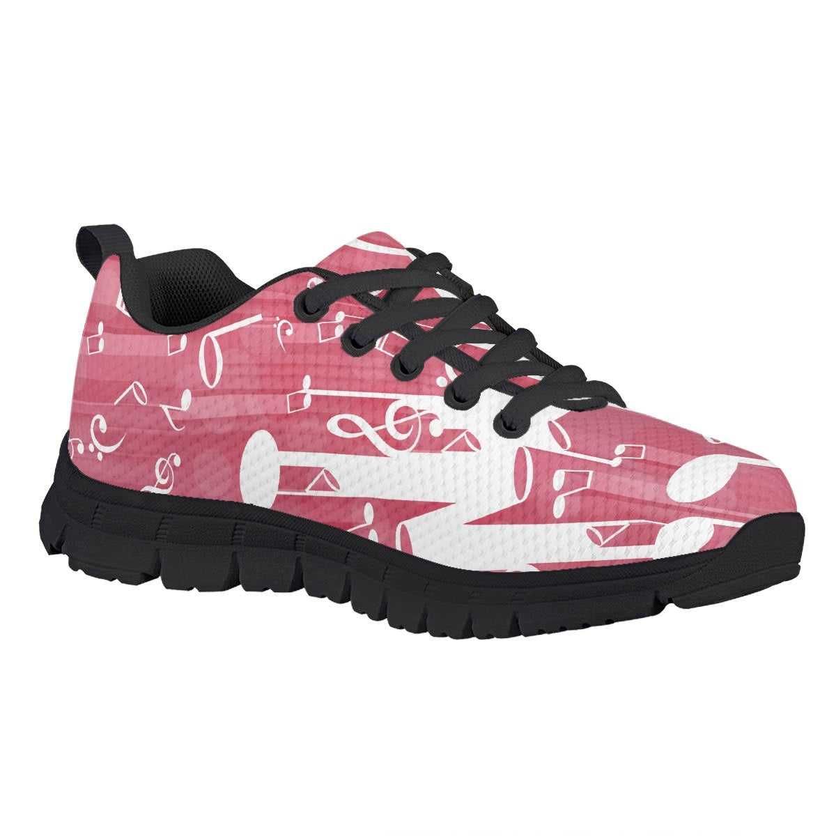 Pink Music Note Kids Running Shoes