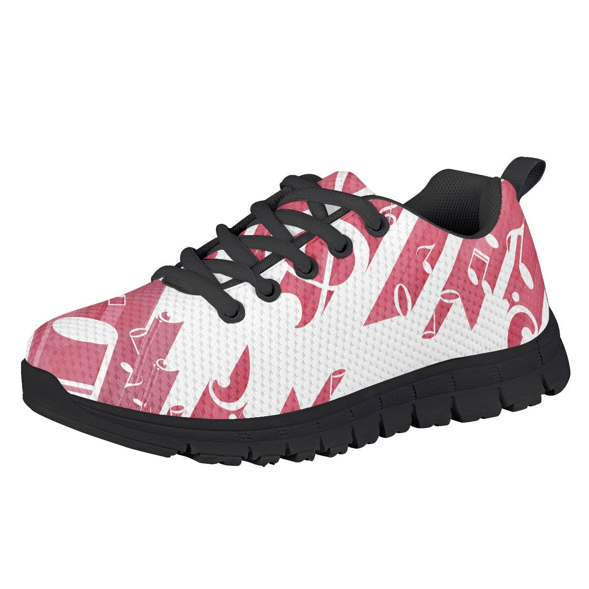Pink Music Note Kids Running Shoes