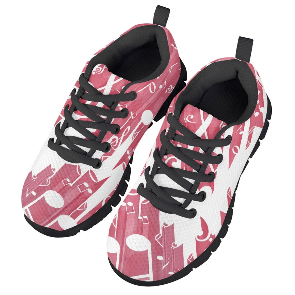 Pink Music Note Kids Running Shoes