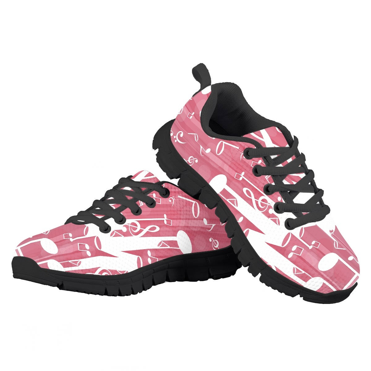 Pink Music Note Kids Running Shoes