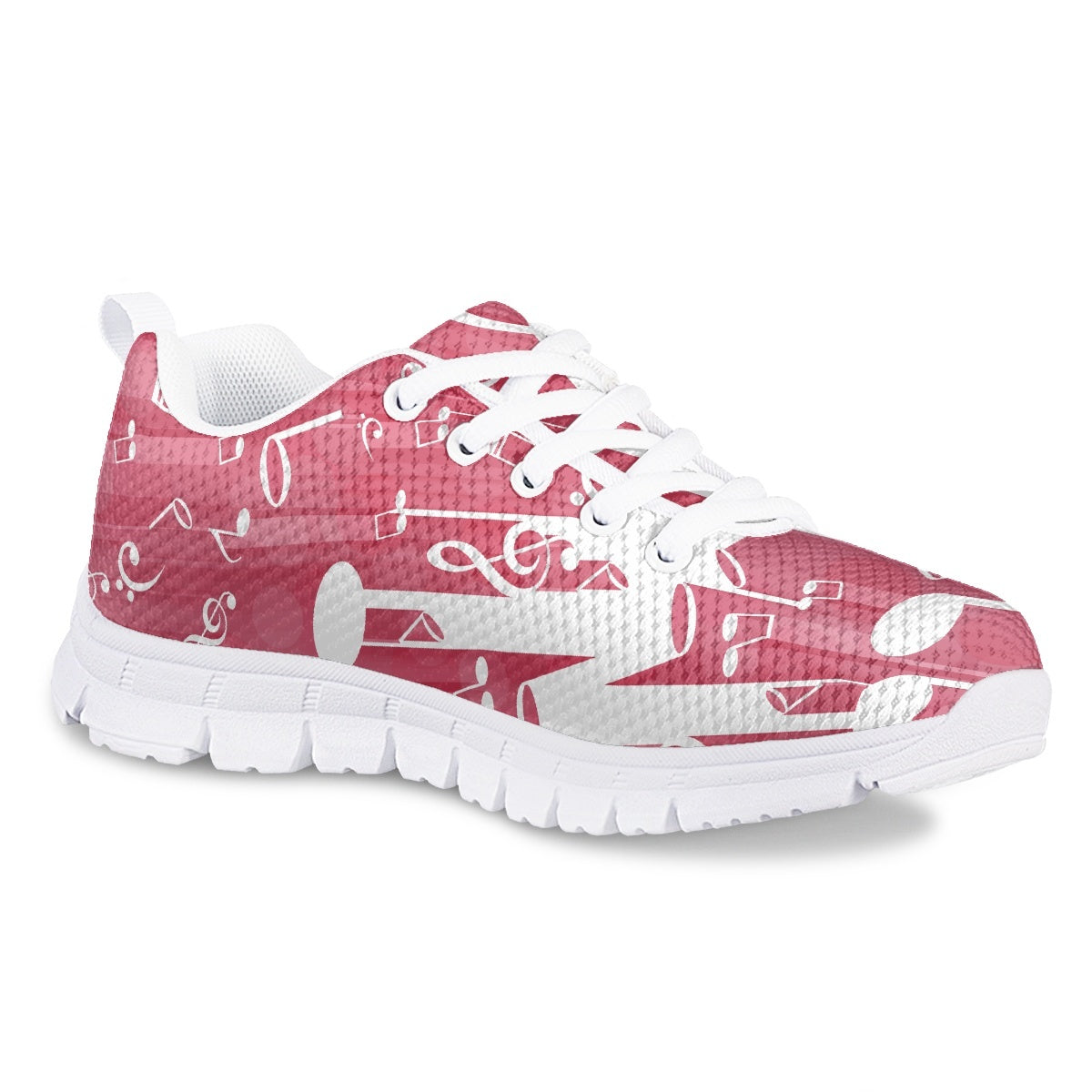 Pink Music Note Kids Running Shoes