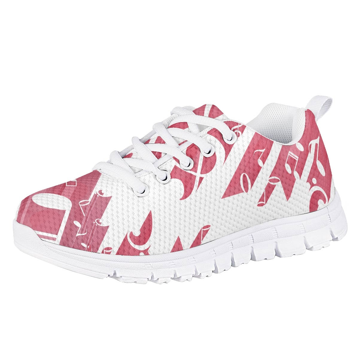 Pink Music Note Kids Running Shoes
