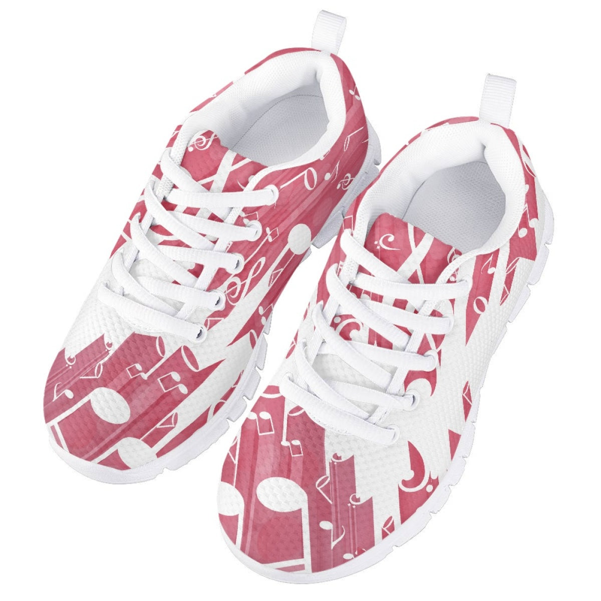 Pink Music Note Kids Running Shoes