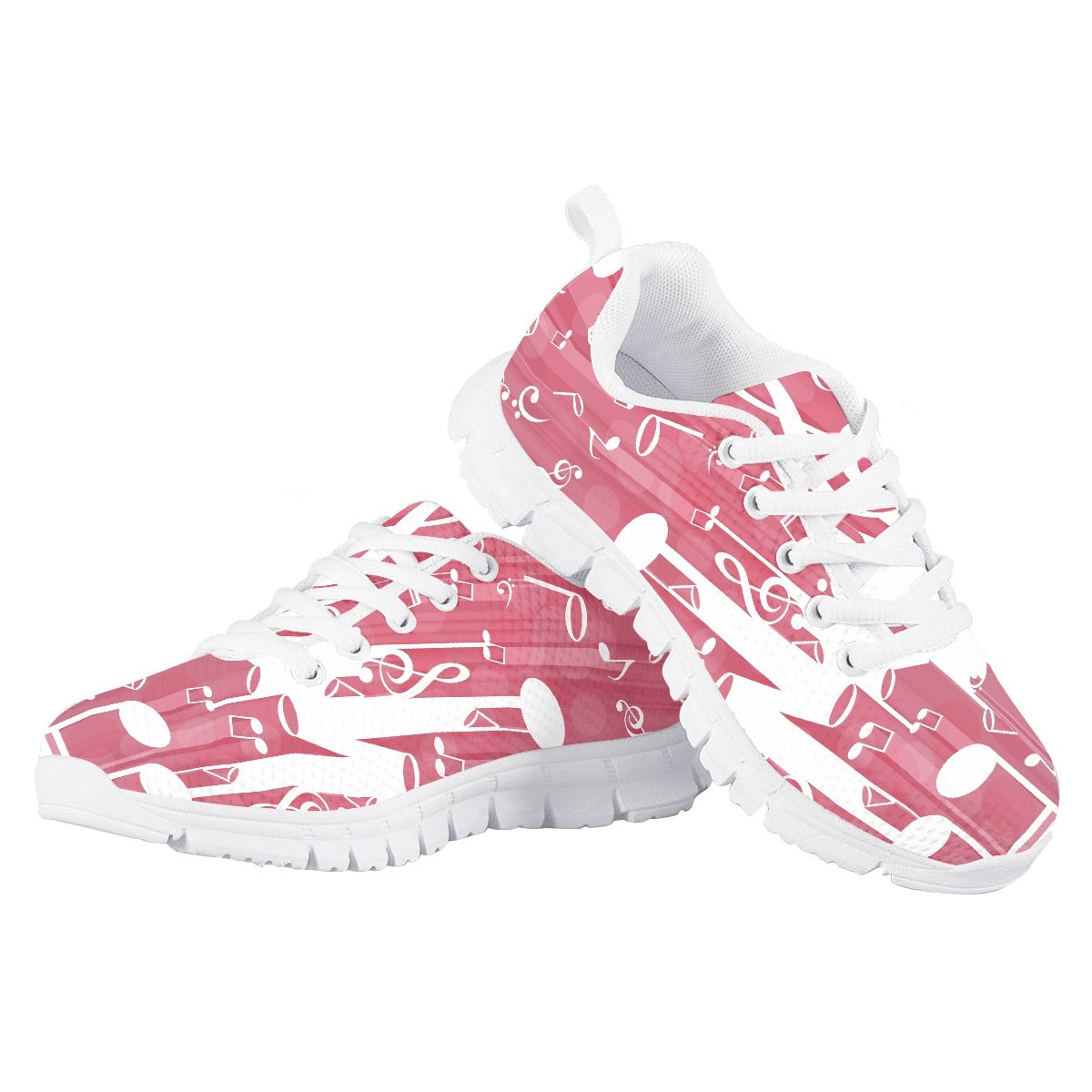 Pink Music Note Kids Running Shoes