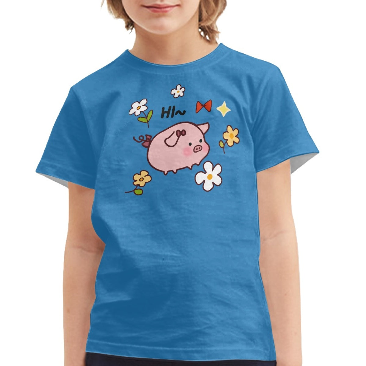Floral Pig Kids T-Shirt