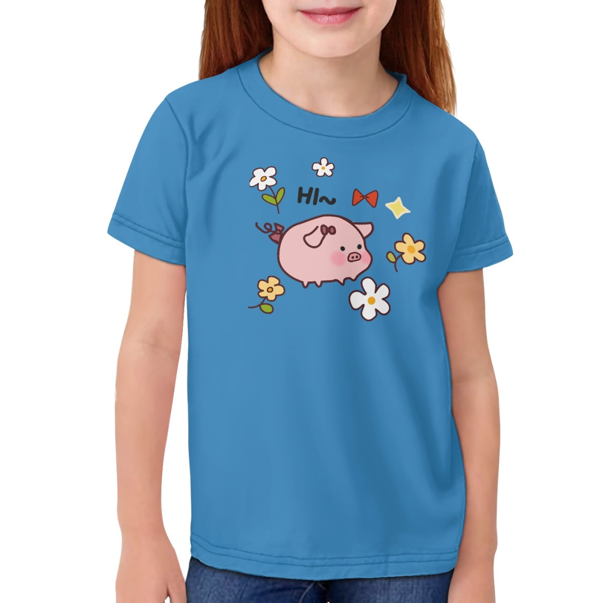Floral Pig Kids T-Shirt