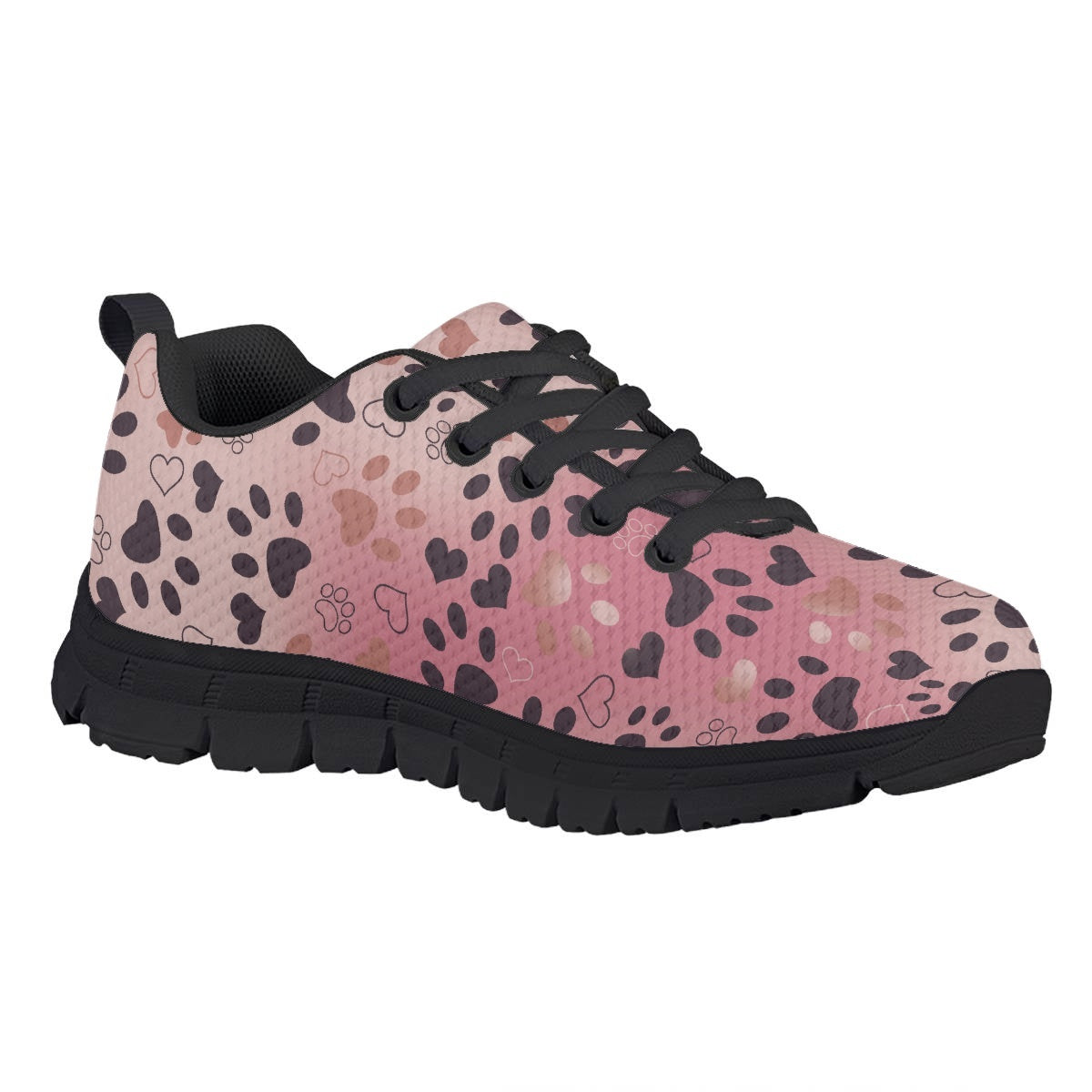 Pink Dog Paw Kids Running Shoes