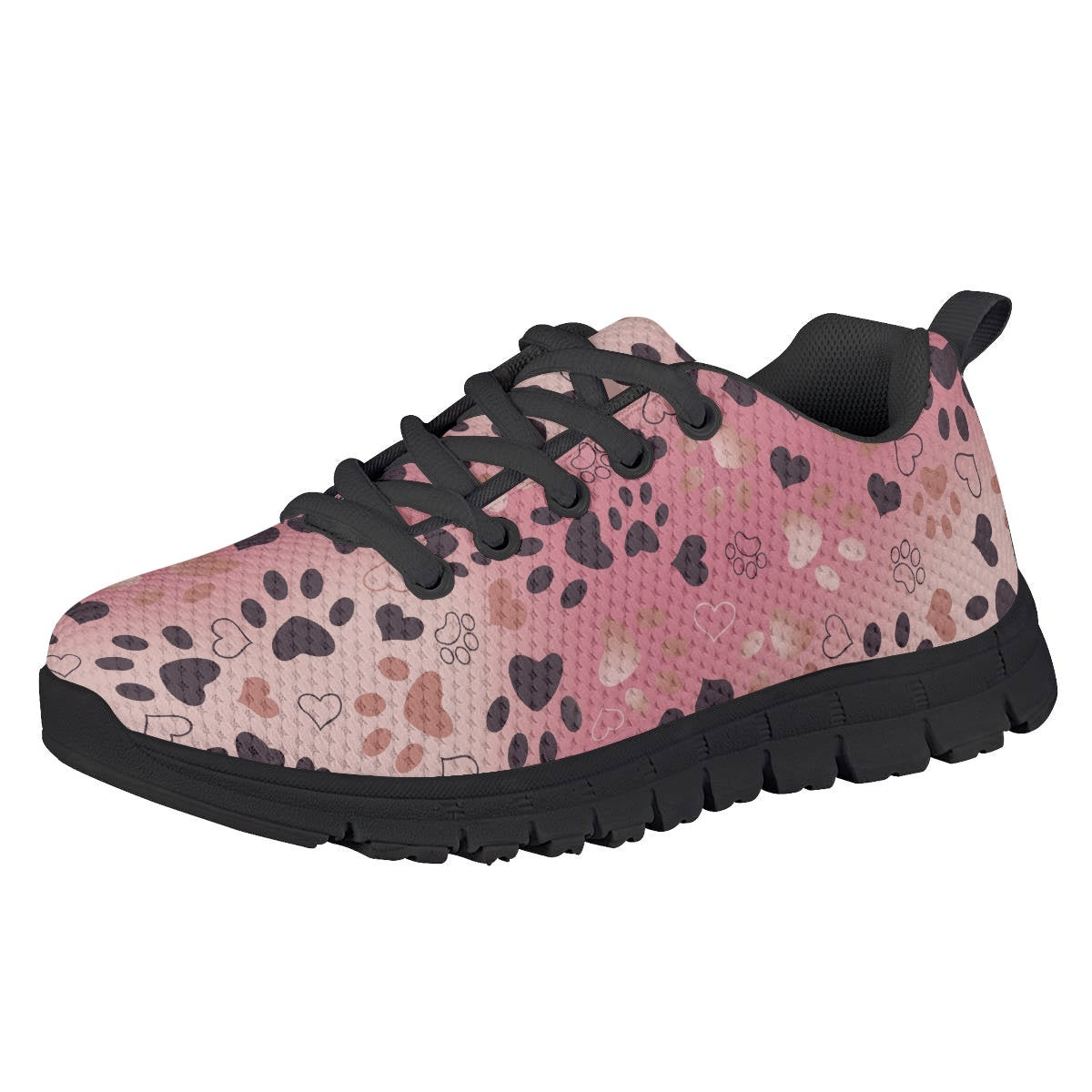 Pink Dog Paw Kids Running Shoes