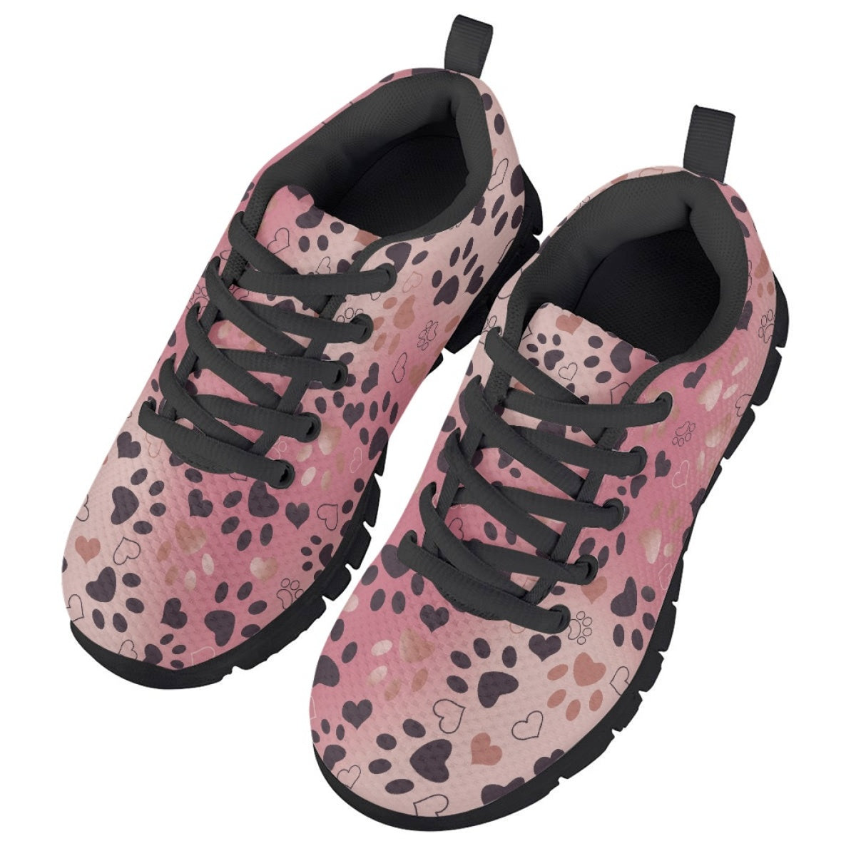 Pink Dog Paw Kids Running Shoes