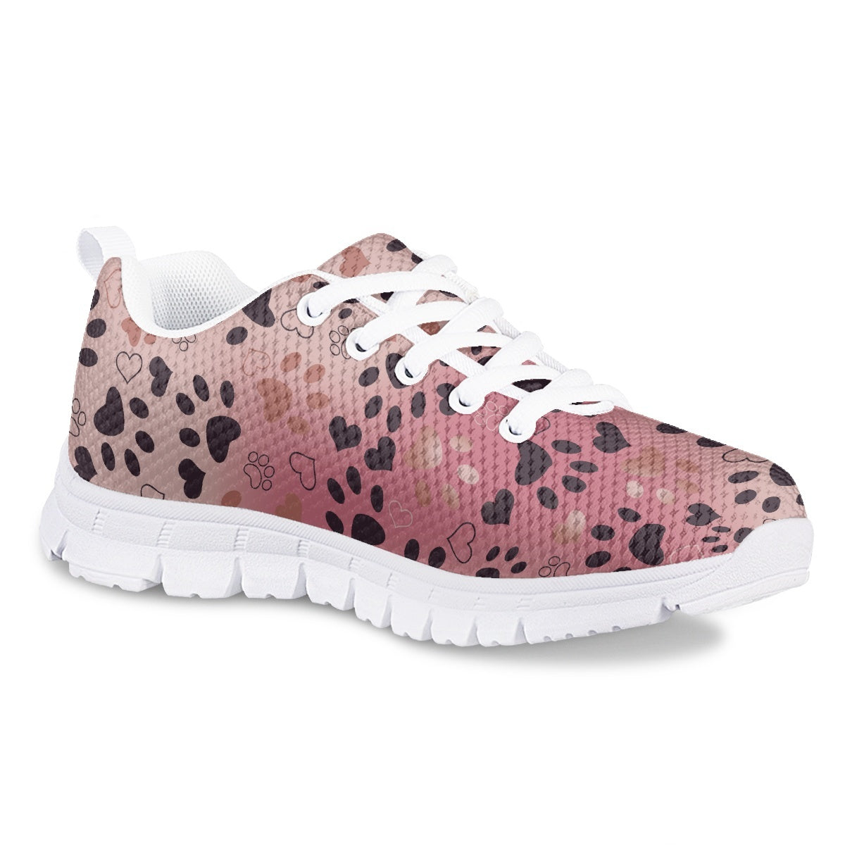 Pink Dog Paw Kids Running Shoes