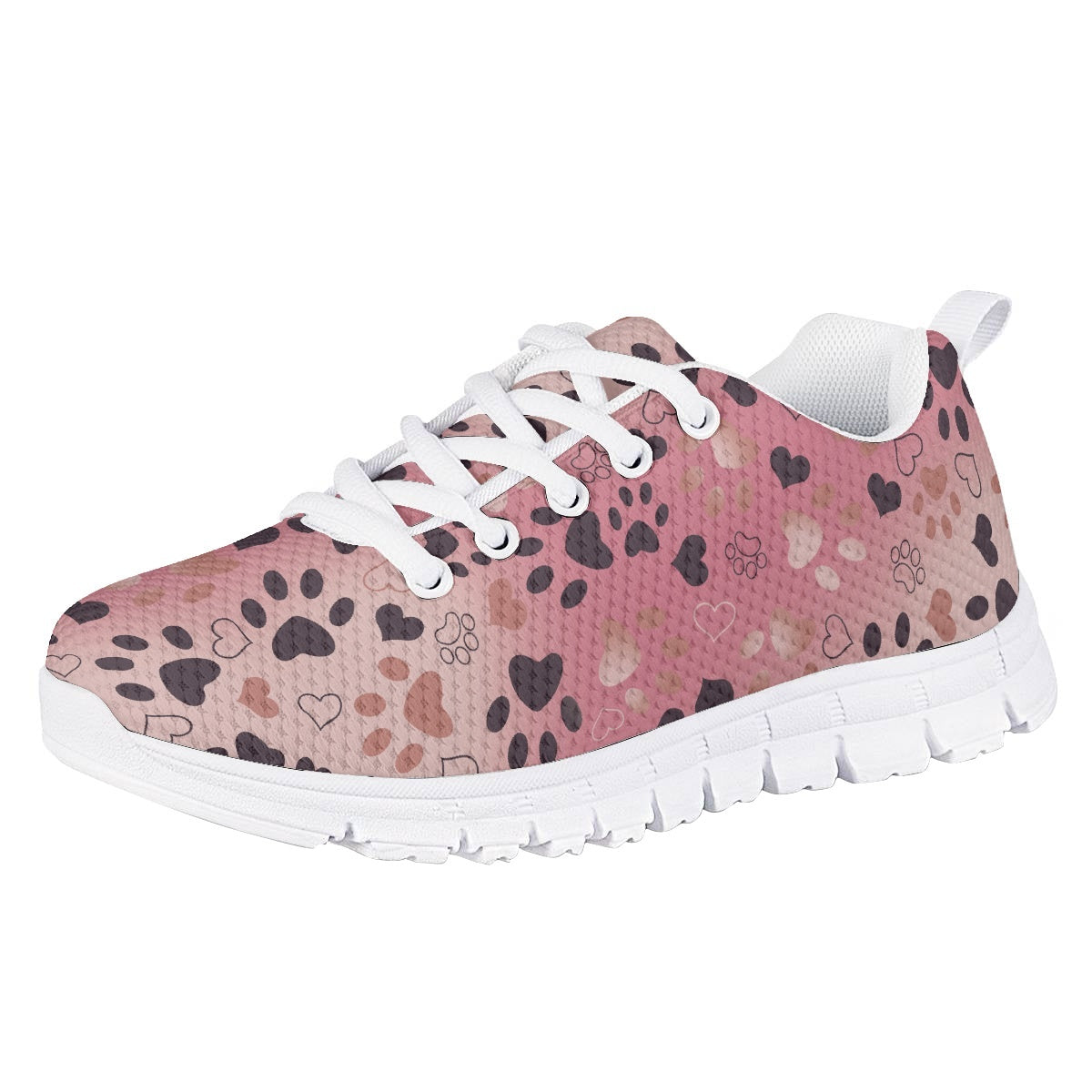 Pink Dog Paw Kids Running Shoes