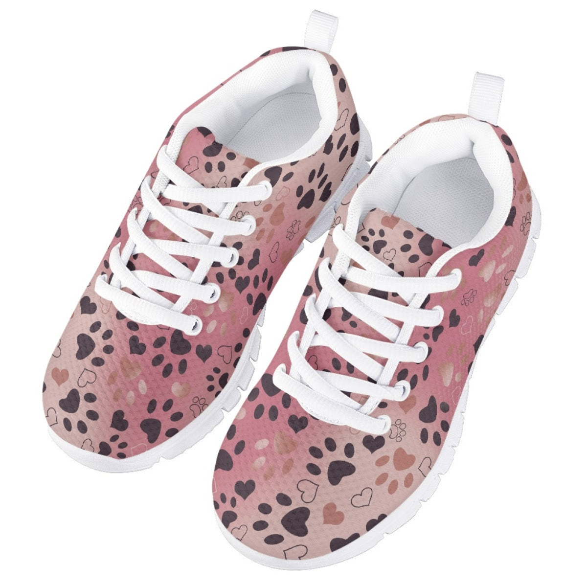 Pink Dog Paw Kids Running Shoes