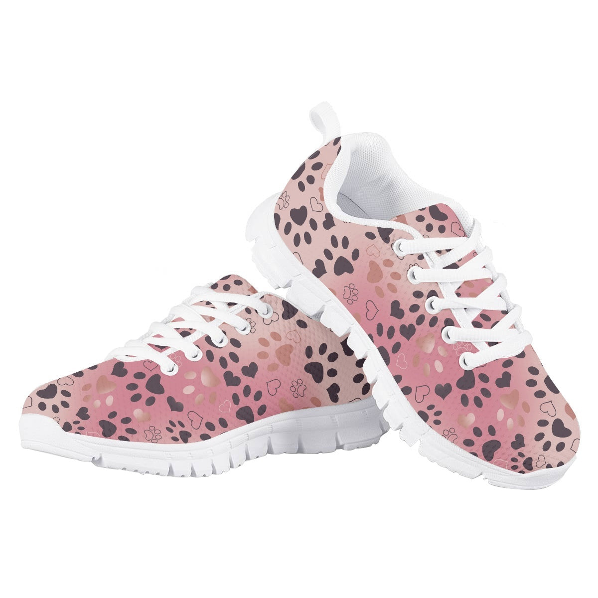 Pink Dog Paw Kids Running Shoes