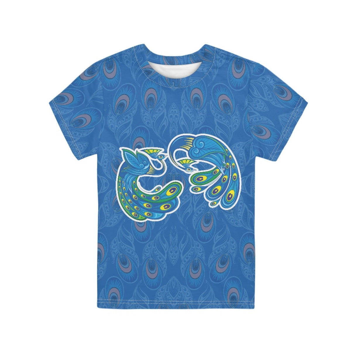 Blue Peacock Kids T-Shirt