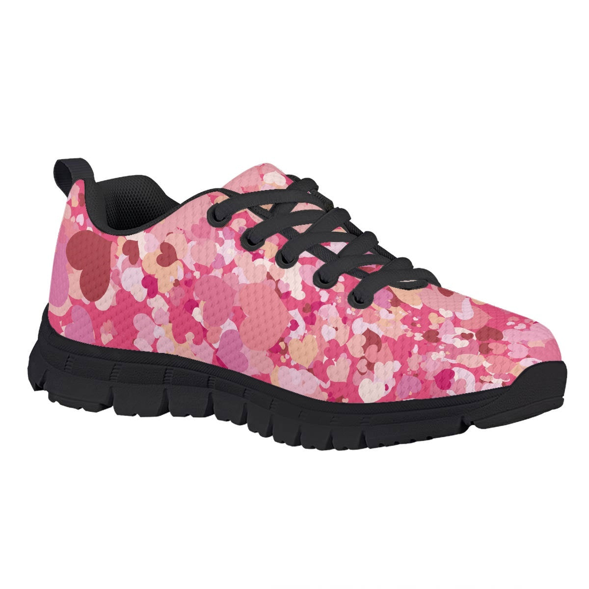 Pink Heart Kids Running Shoes