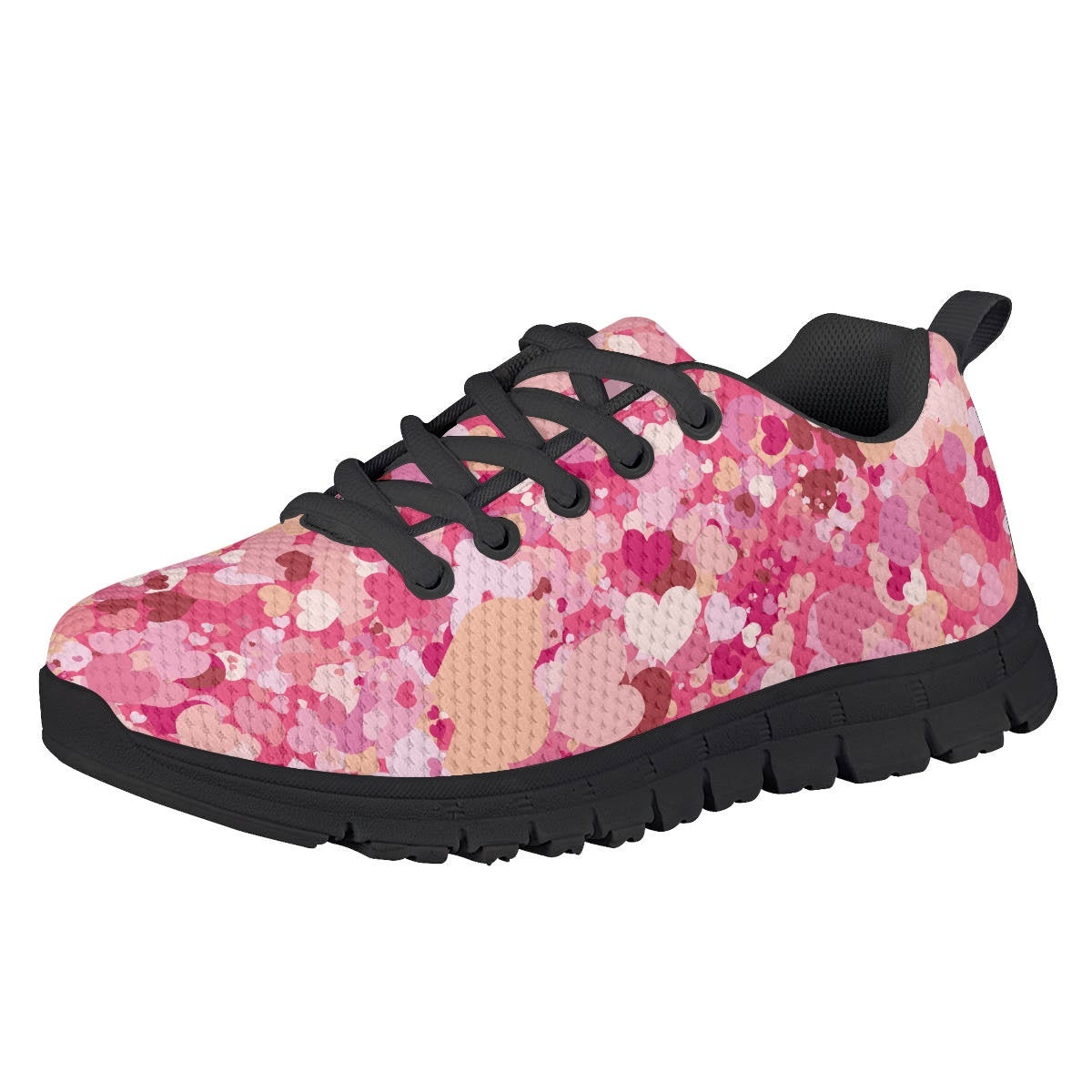 Pink Heart Kids Running Shoes