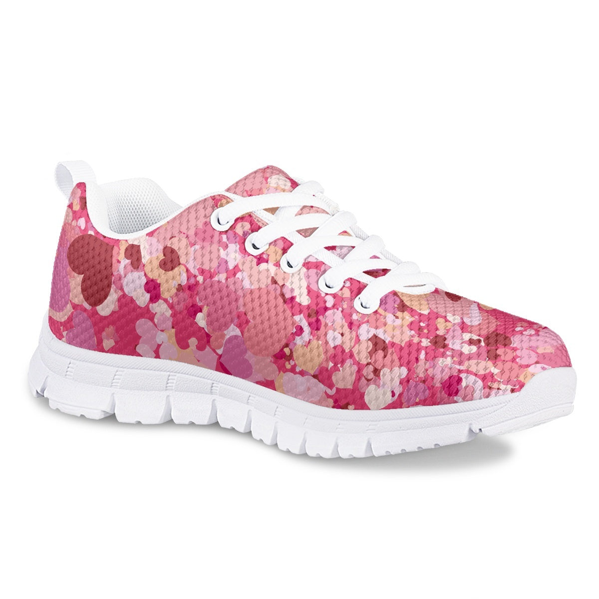 Pink Heart Kids Running Shoes