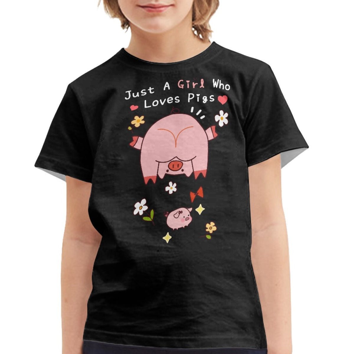Floral Pig Kids T-Shirt