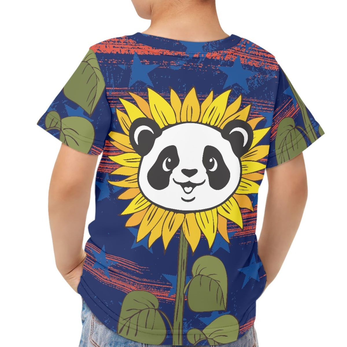 Sunflower Panda Kids T-Shirt