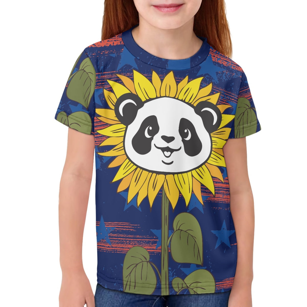 Sunflower Panda Kids T-Shirt