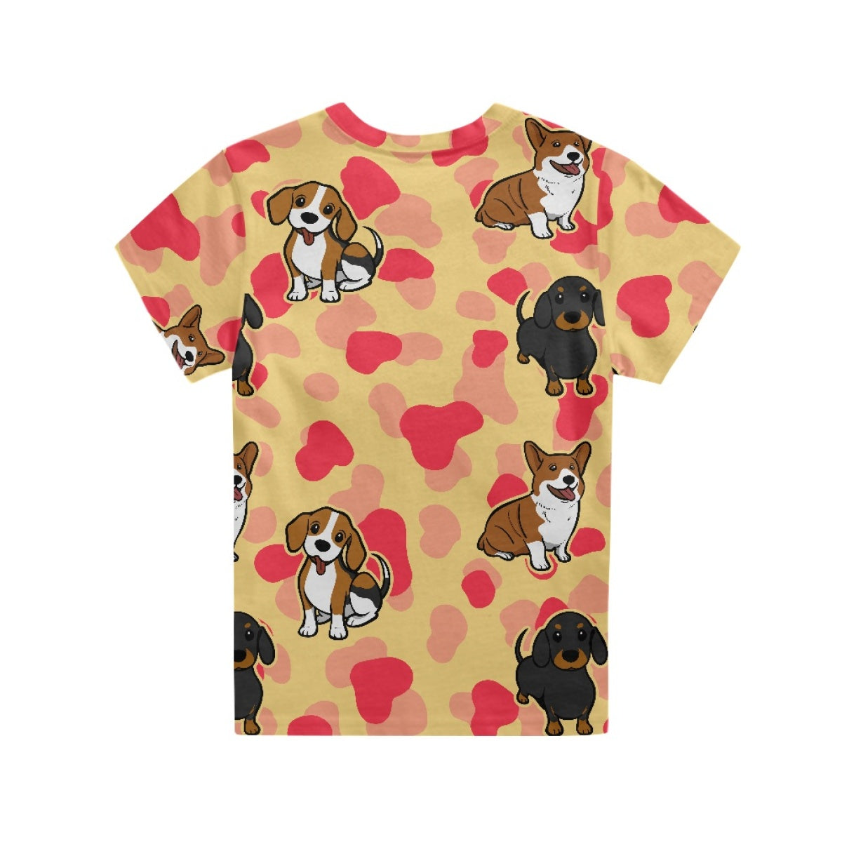 Pink Cow Print Dachshund Kids T-Shirt