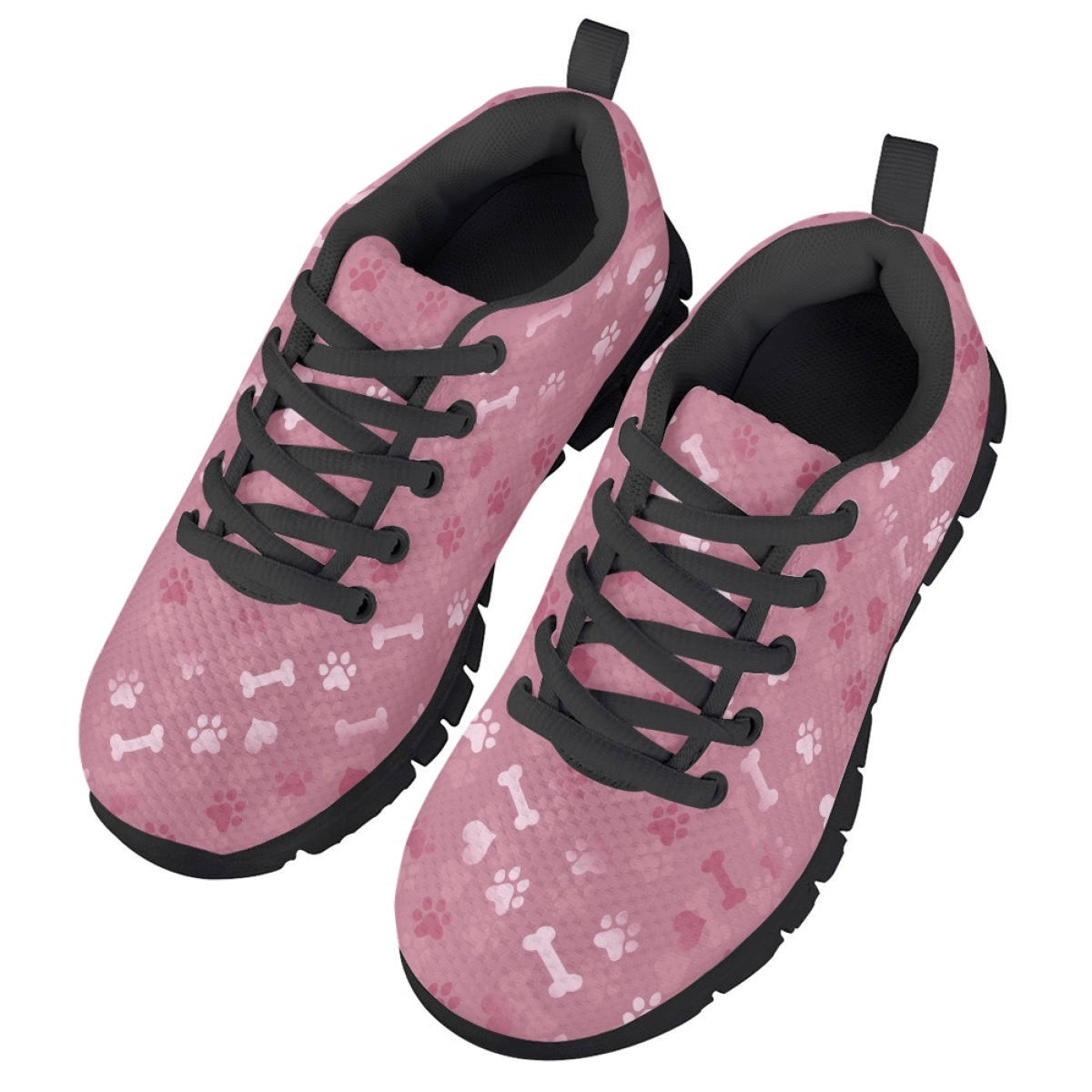 Pink Dog Paw Kids Running Shoes