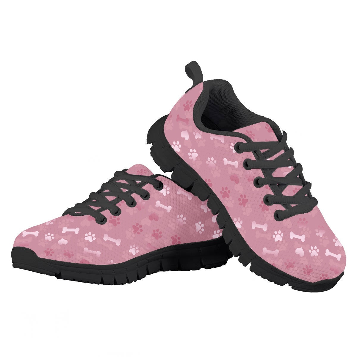 Pink Dog Paw Kids Running Shoes