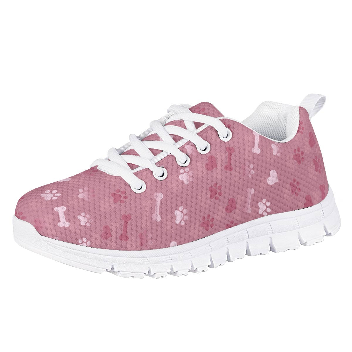 Pink Dog Paw Kids Running Shoes