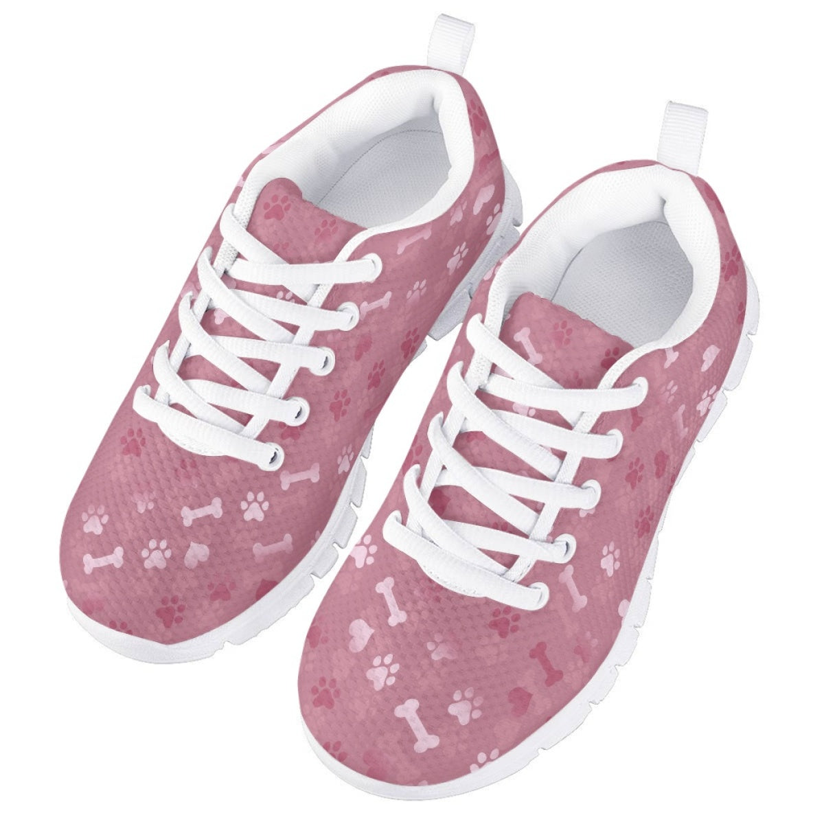 Pink Dog Paw Kids Running Shoes