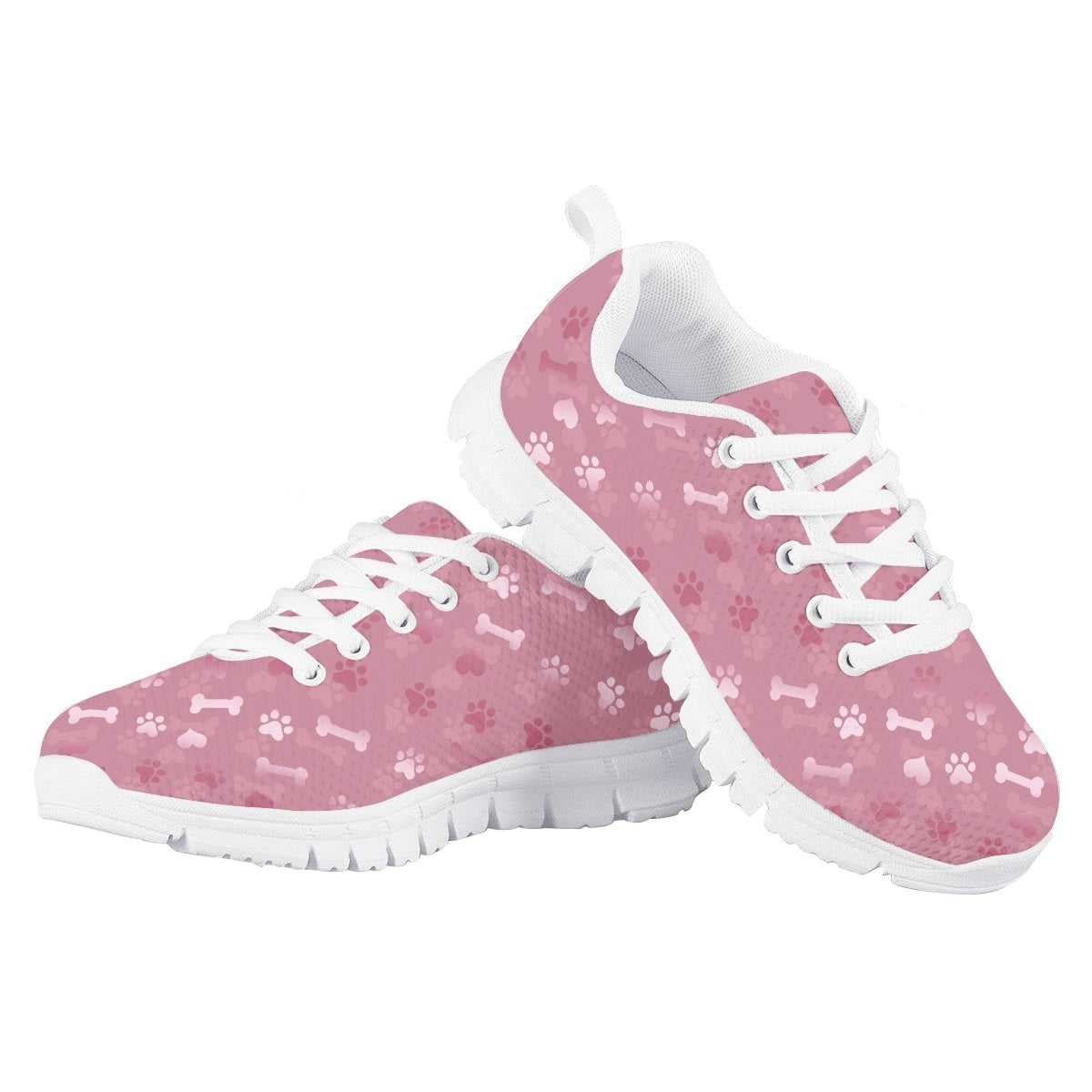 Pink Dog Paw Kids Running Shoes