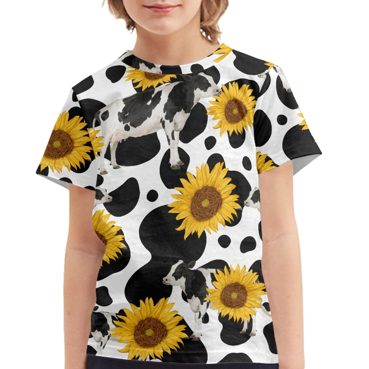 Cow Sunflower Kids T-Shirt