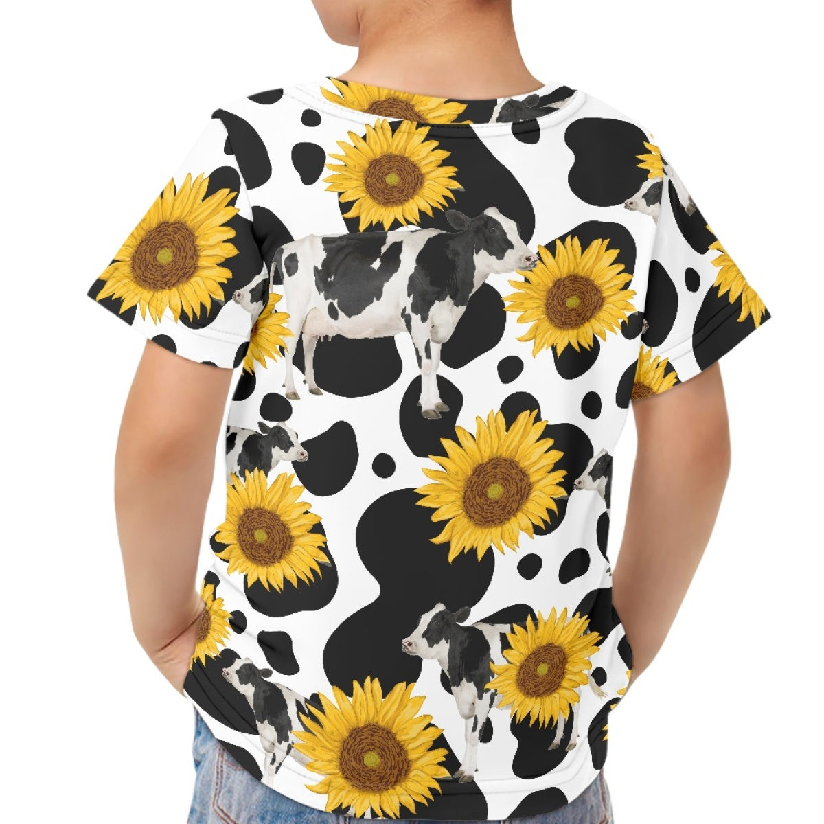Cow Sunflower Kids T-Shirt