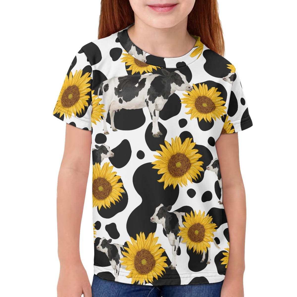 Cow Sunflower Kids T-Shirt