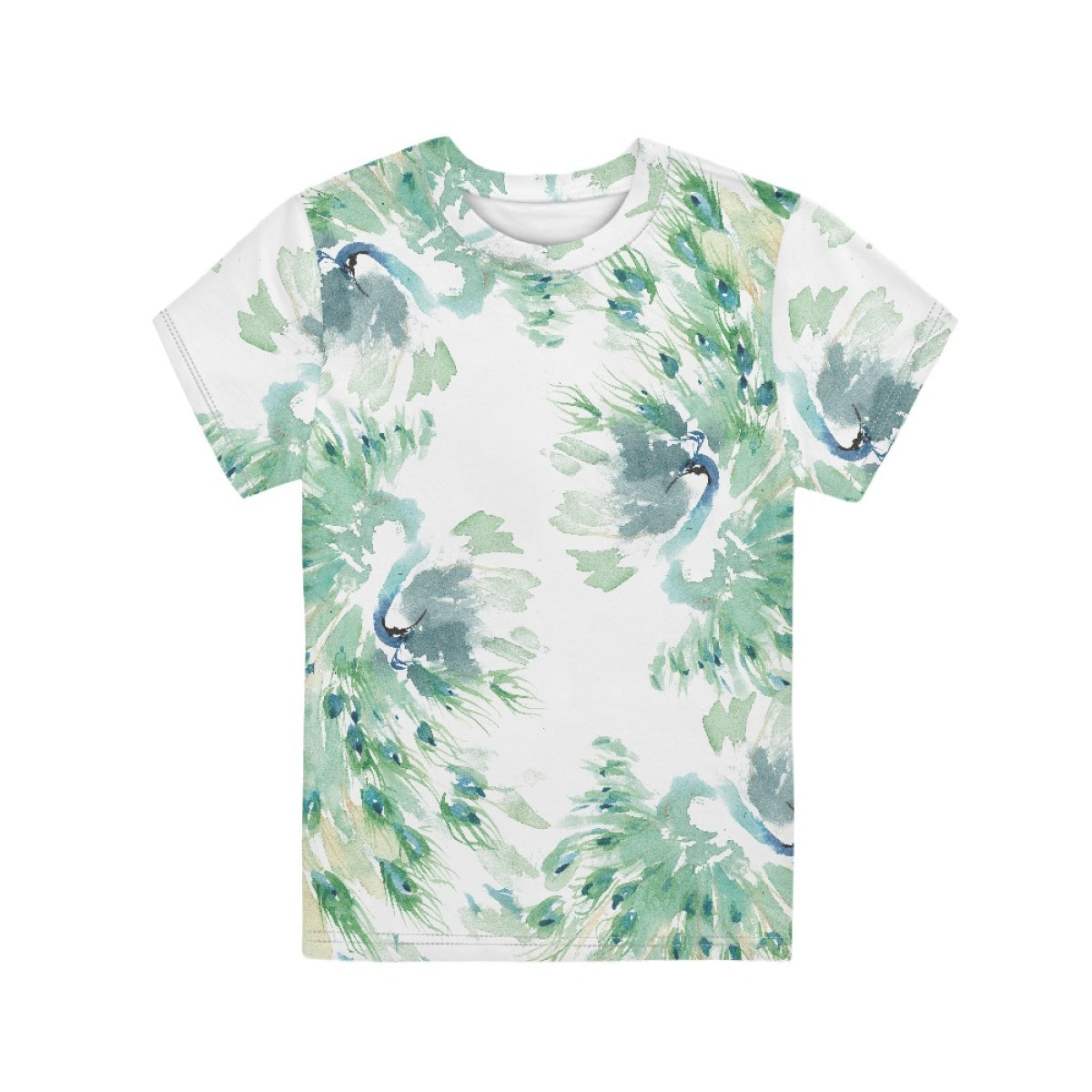 Watercolor Peacock Kids T-Shirt