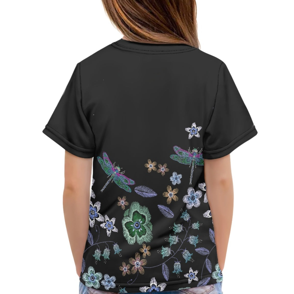 Floral Dragonfly Kids T-Shirt