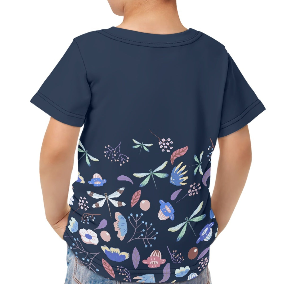 Floral Dragonfly Kids T-Shirt