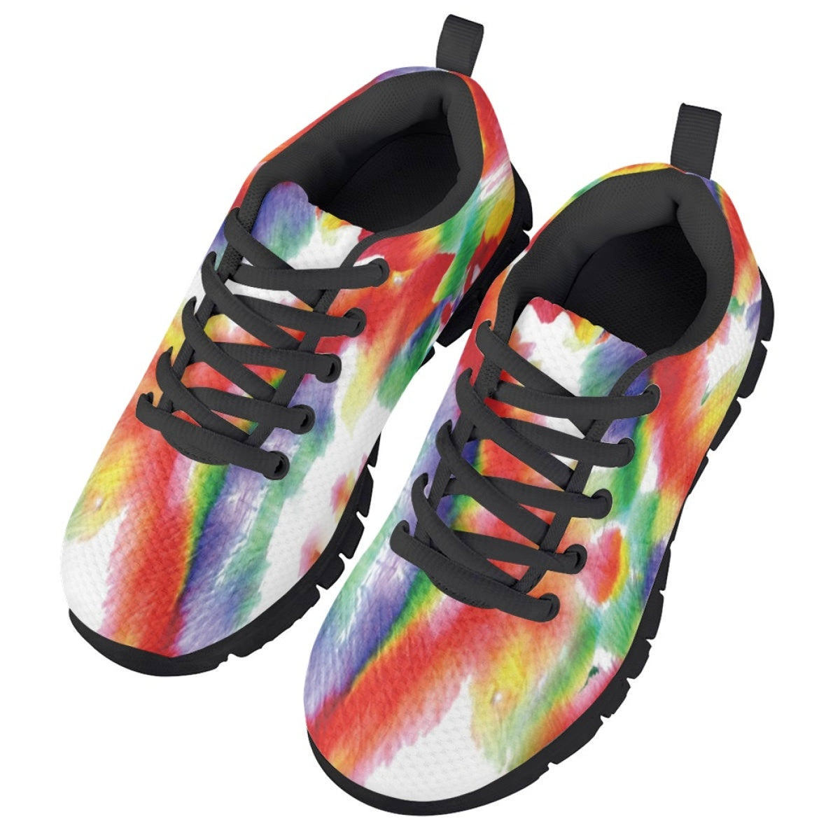 Colorful Watercolor Kids Running Shoes