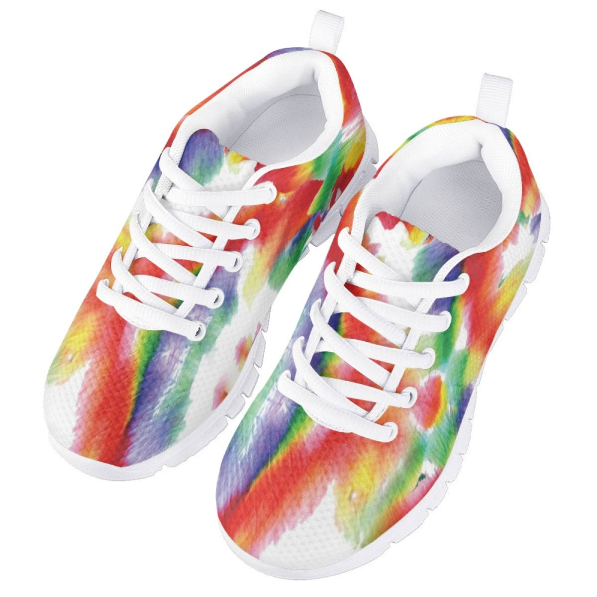 Colorful Watercolor Kids Running Shoes