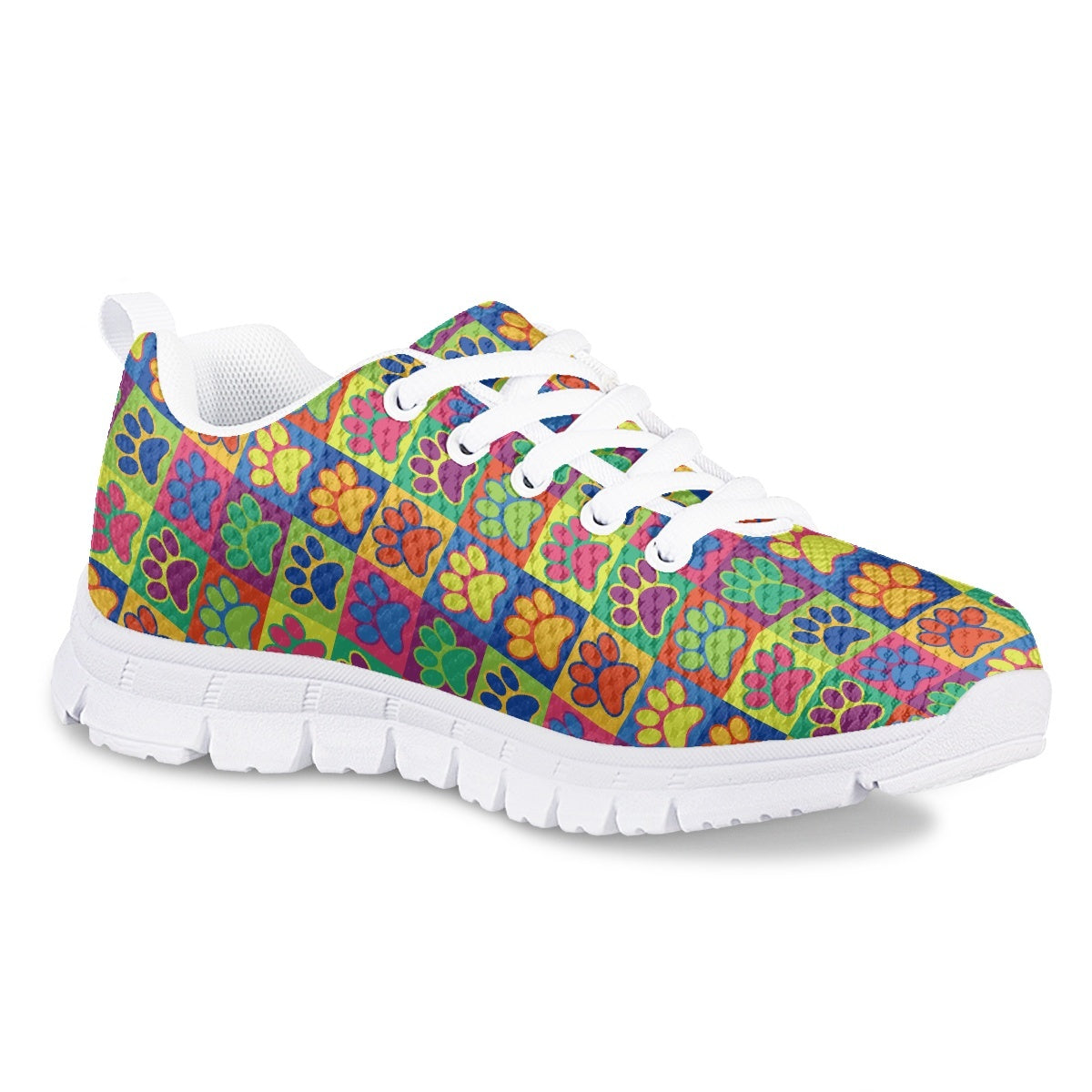 Colorful Dog Paw Kids Running Shoes