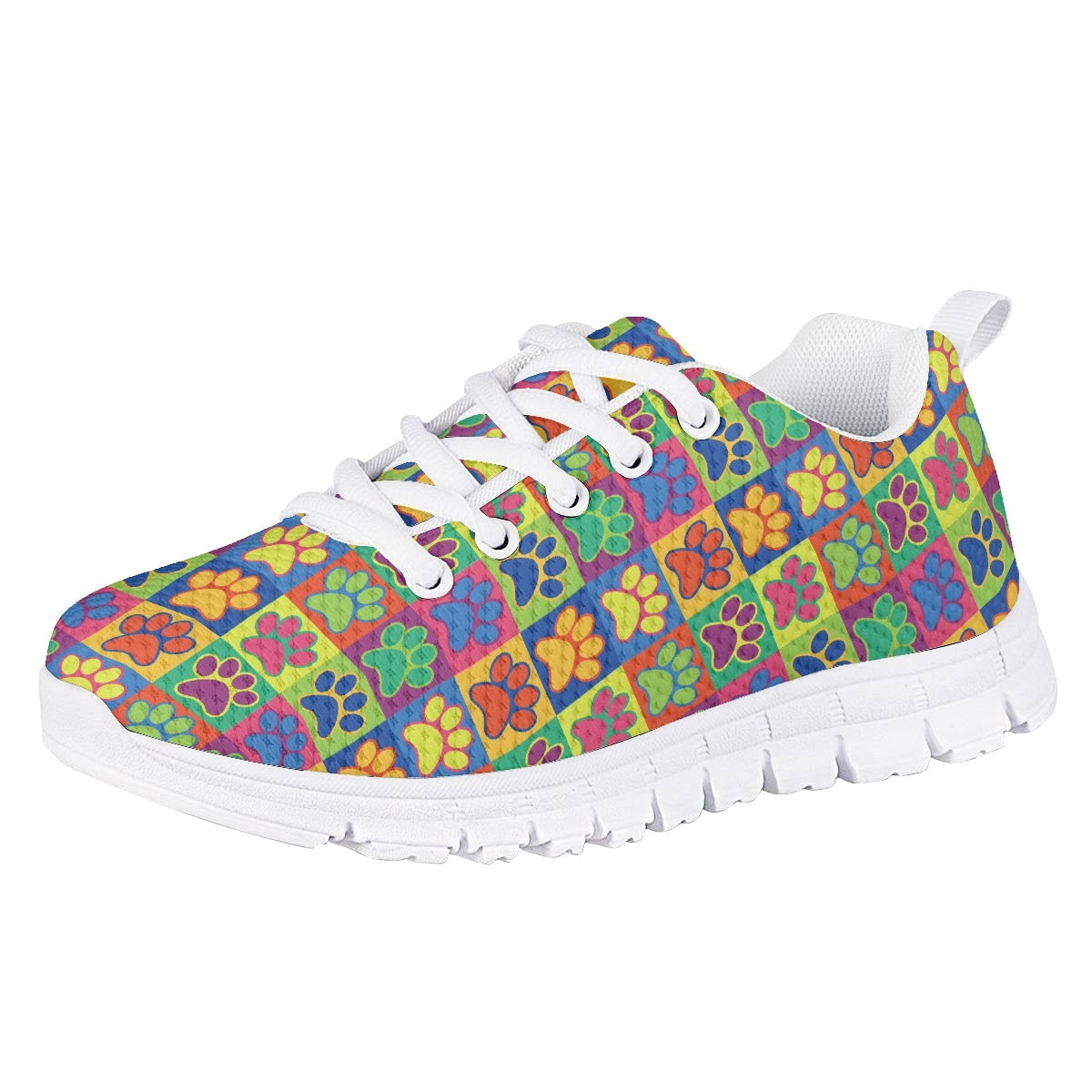 Colorful Dog Paw Kids Running Shoes