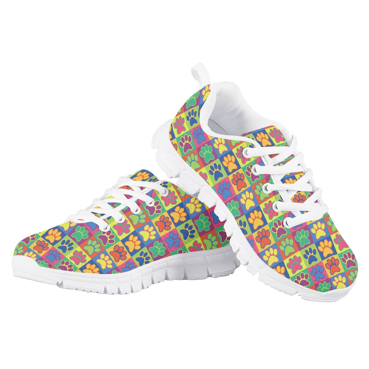 Colorful Dog Paw Kids Running Shoes