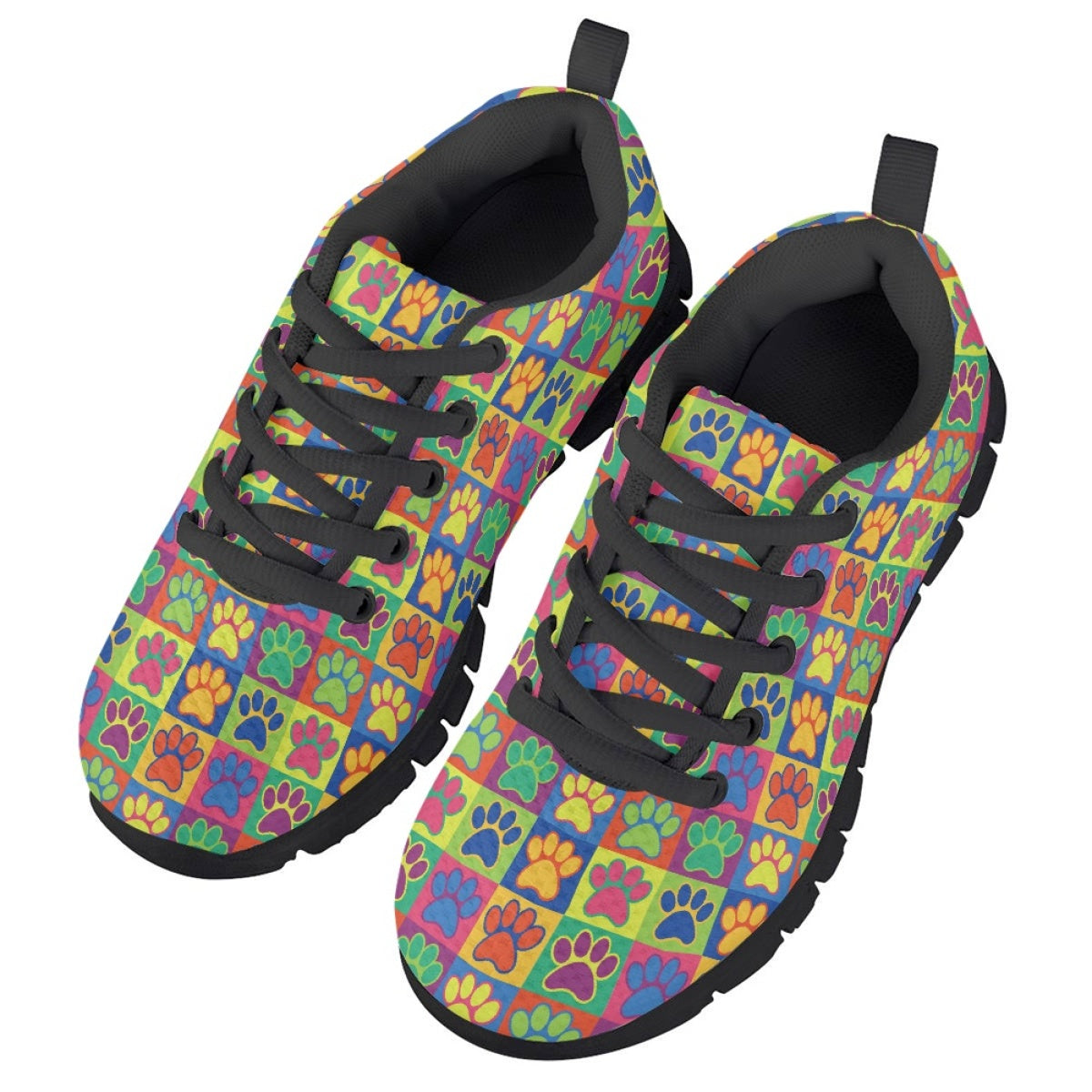 Colorful Dog Paw Kids Running Shoes