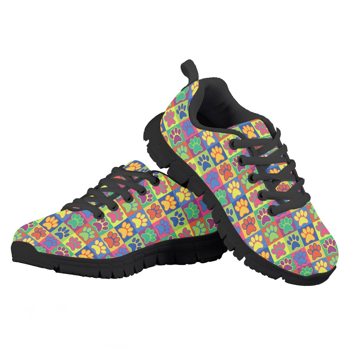 Colorful Dog Paw Kids Running Shoes