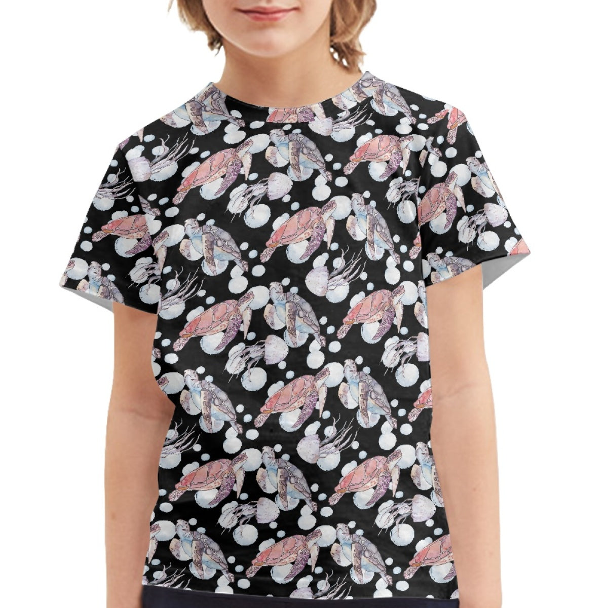 Sea Turtle Jellyfish Kids T-Shirt