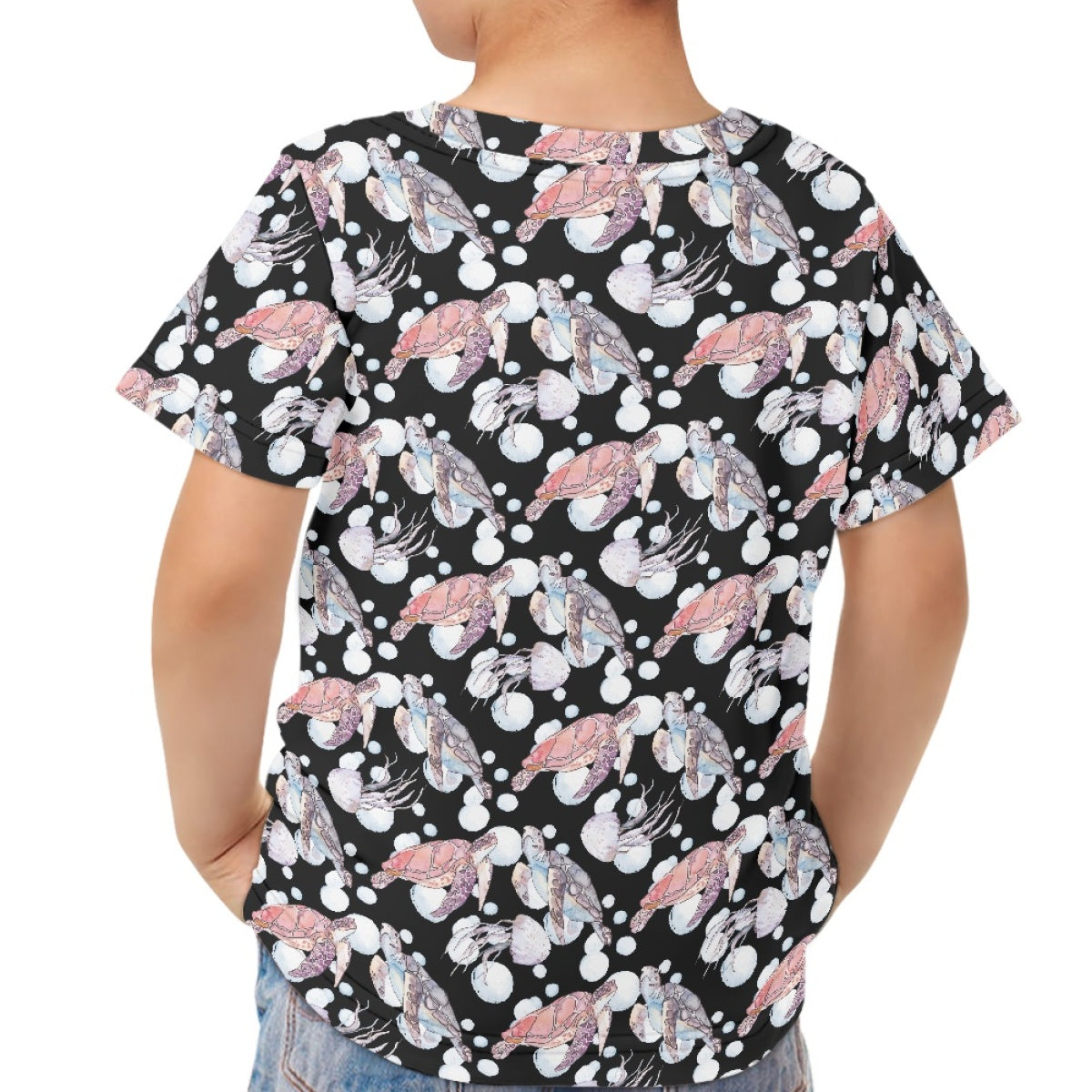 Sea Turtle Jellyfish Kids T-Shirt
